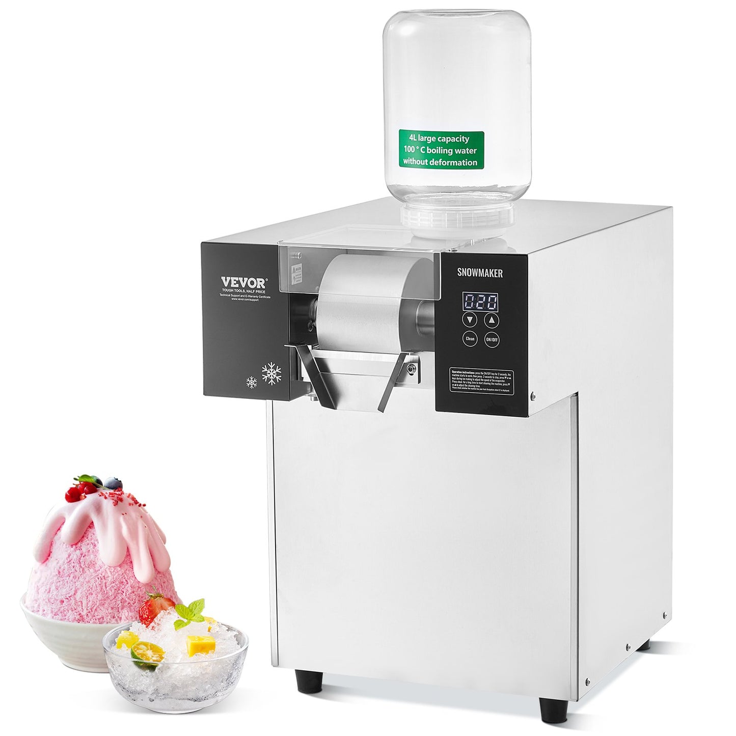 Commercial Snowflake Ice Cream Machine 385LBS/24H Stainless Steel For Ice Cream