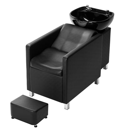 Shampoo Backwash Chair Salon & Spa Hårtvättstation med brett fotstöd