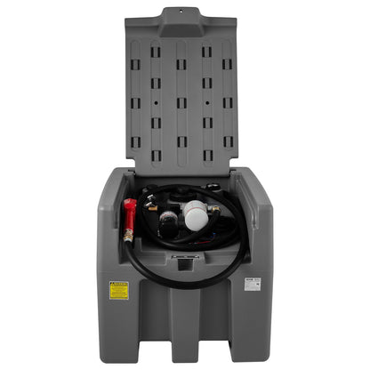 Portable Diesel Tank, 58 Gallon Capacity &amp; 10 GPM Flow Rate, Diesel Fuel Tank with 12V Electric Transfer Pump and 13.1 Feet Rubber Hose, PE Diesel Transfer Tank for Easy Fuel Transport, Gary