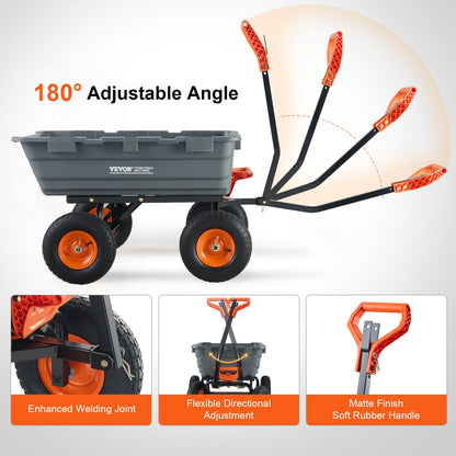 Poly Garden Dump Cart Kraftiga gårdsvagnar och vagnar 6,48 cu.ft 1200 lbs