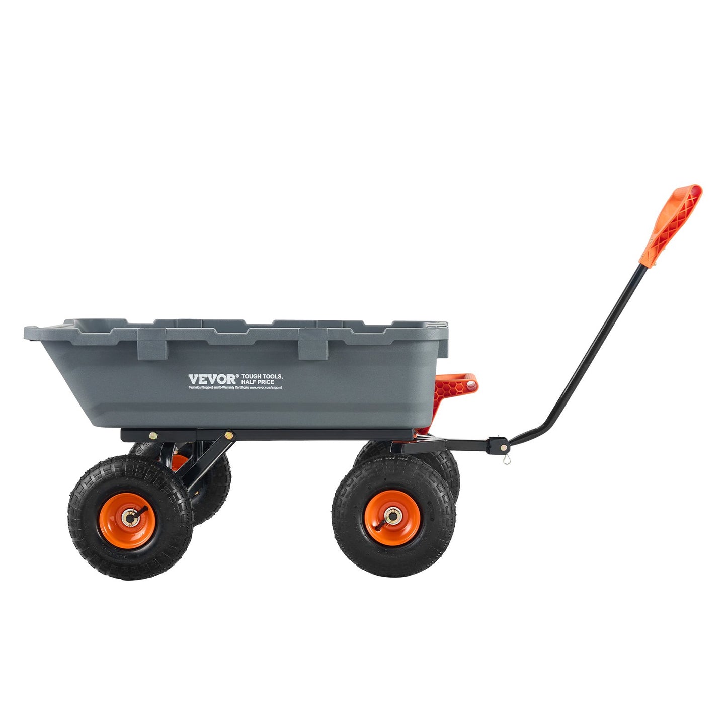 Poly Garden Dump Cart Heavy Duty Farm Carts and Wagons 800 lbs 10" Tires