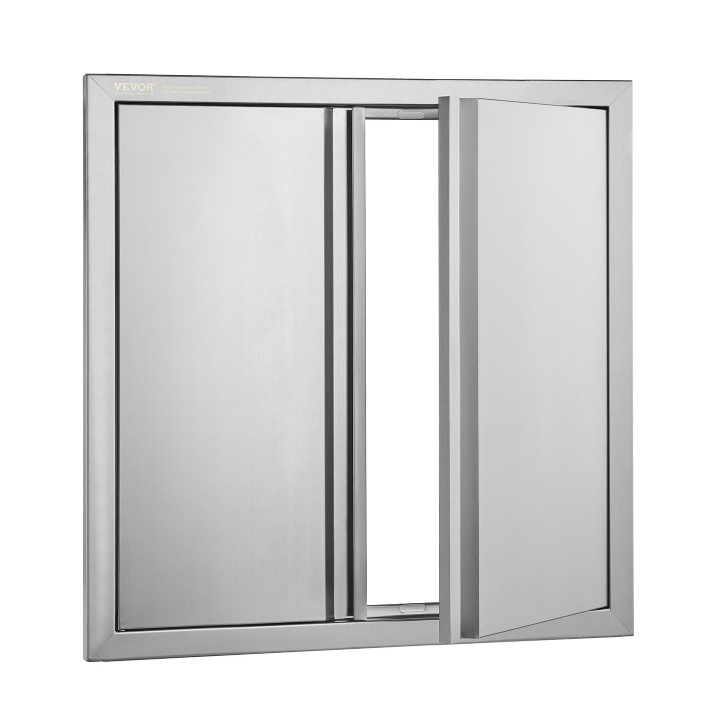 BBQ access door, 610x610 mm double outdoor kitchen door, stainless steel recessed door, vertical wall door with recessed handles, for BBQ Island, grill station, outdoor cabinet