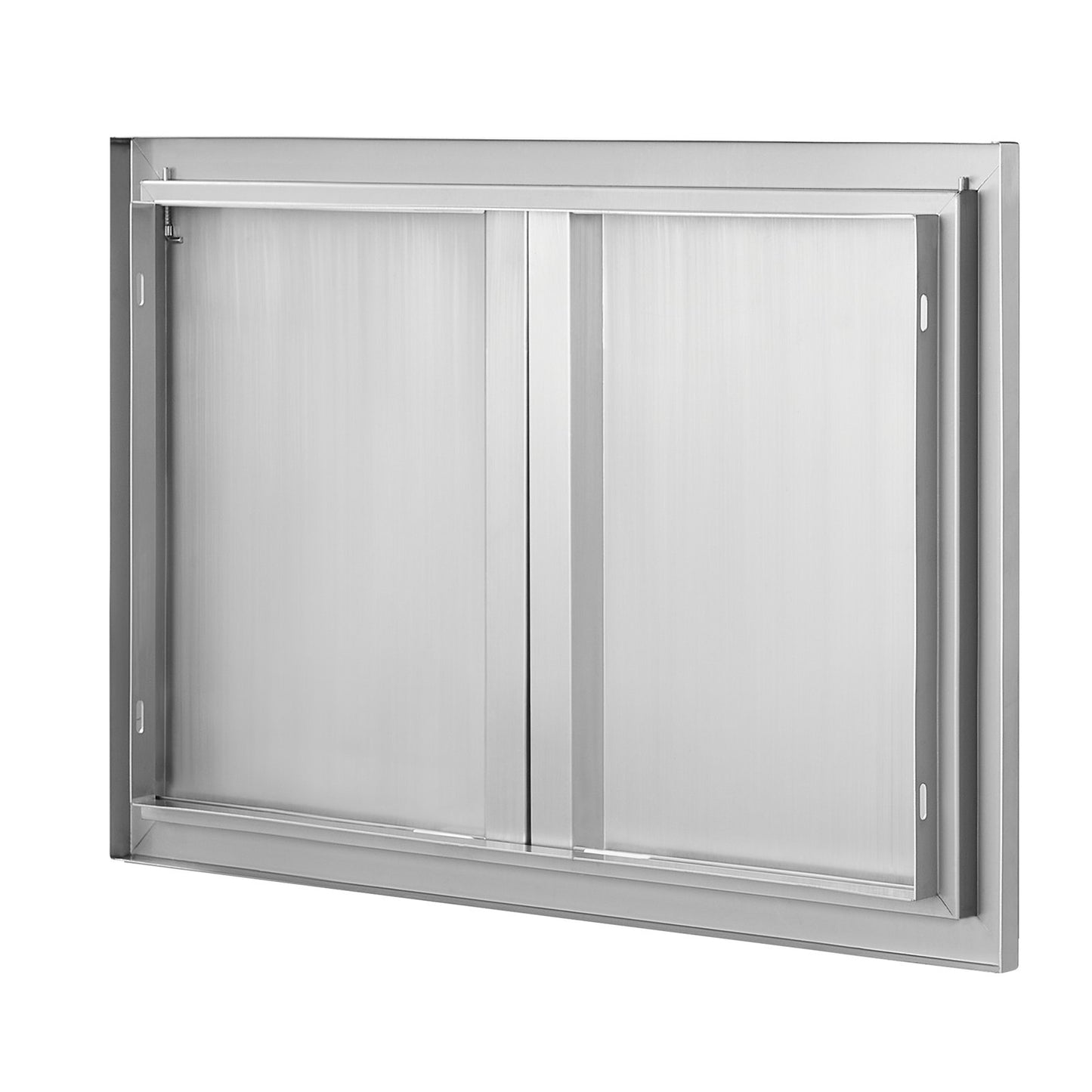 BBQ access door, 710x482 mm double outdoor kitchen door, stainless steel recessed door, vertical wall door with recessed handles, for BBQ Island, grill station, outdoor cabinet