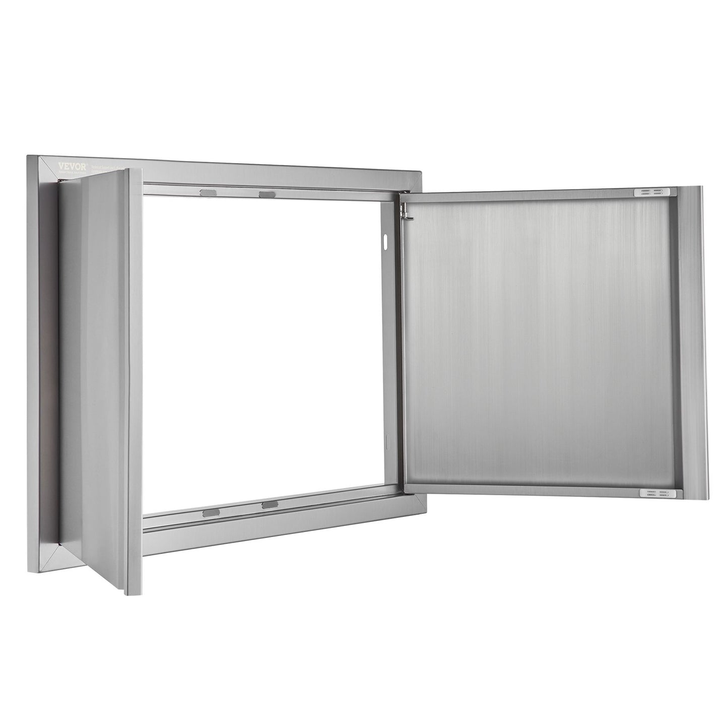 BBQ-Zugangstür, 774x532 mm Doppelte Außenküchentür, Edelstahl-Einbautür, Vertikale Wandtür mit eingelassenen Griffen, für BBQ-Insel, Grillstation, Außenschrank