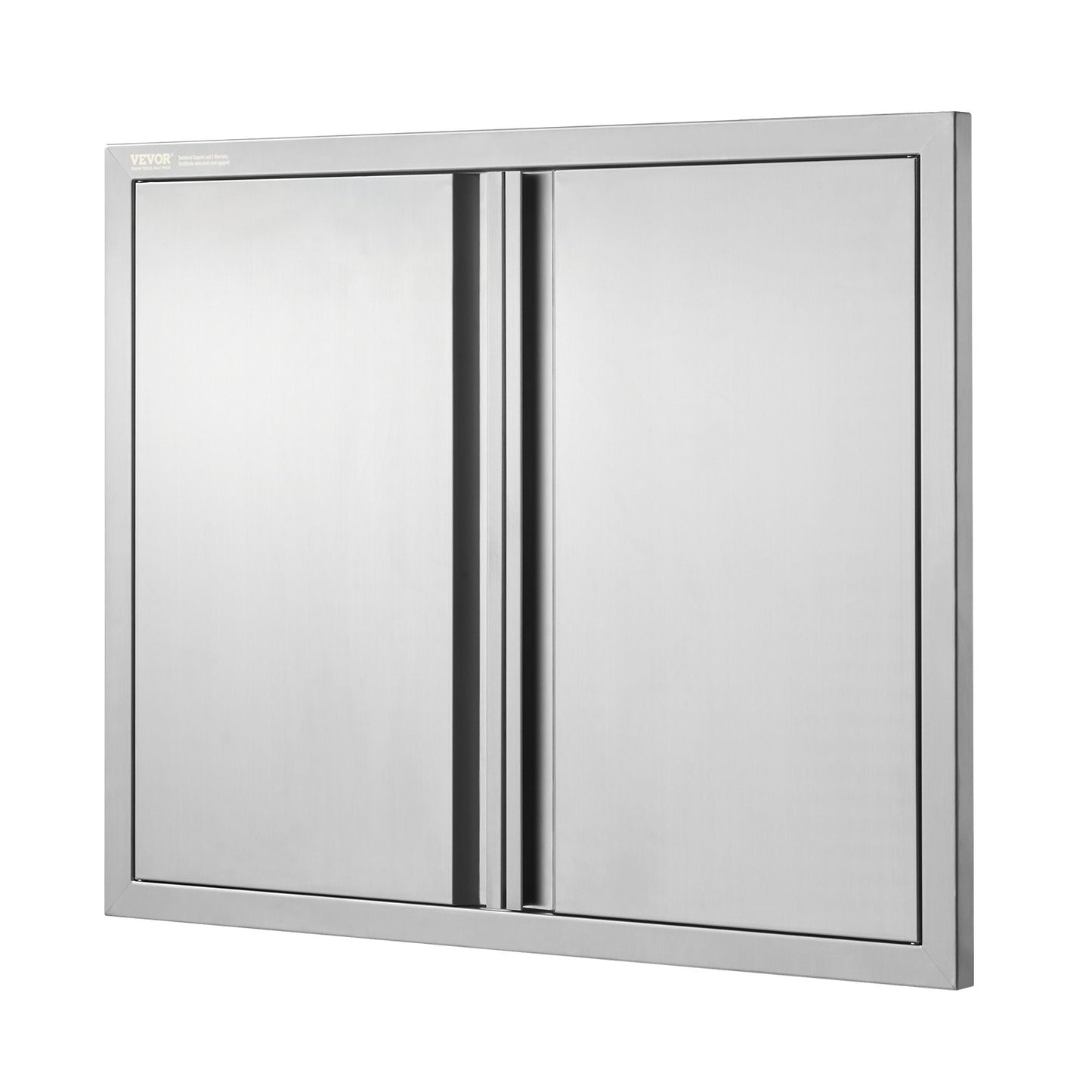 BBQ-åtkomstdörr, 787x609 mm dubbel utomhusköksdörr, infälld dörr i rostfritt stål, vertikal väggdörr med infällda handtag, för BBQ Island, grillstation, ytterskåp