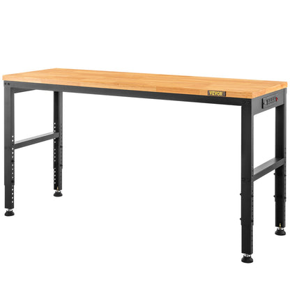 Arbetsbänk med justerbar höjd 61"L x 20"W Arbetsbänksbord med eluttag