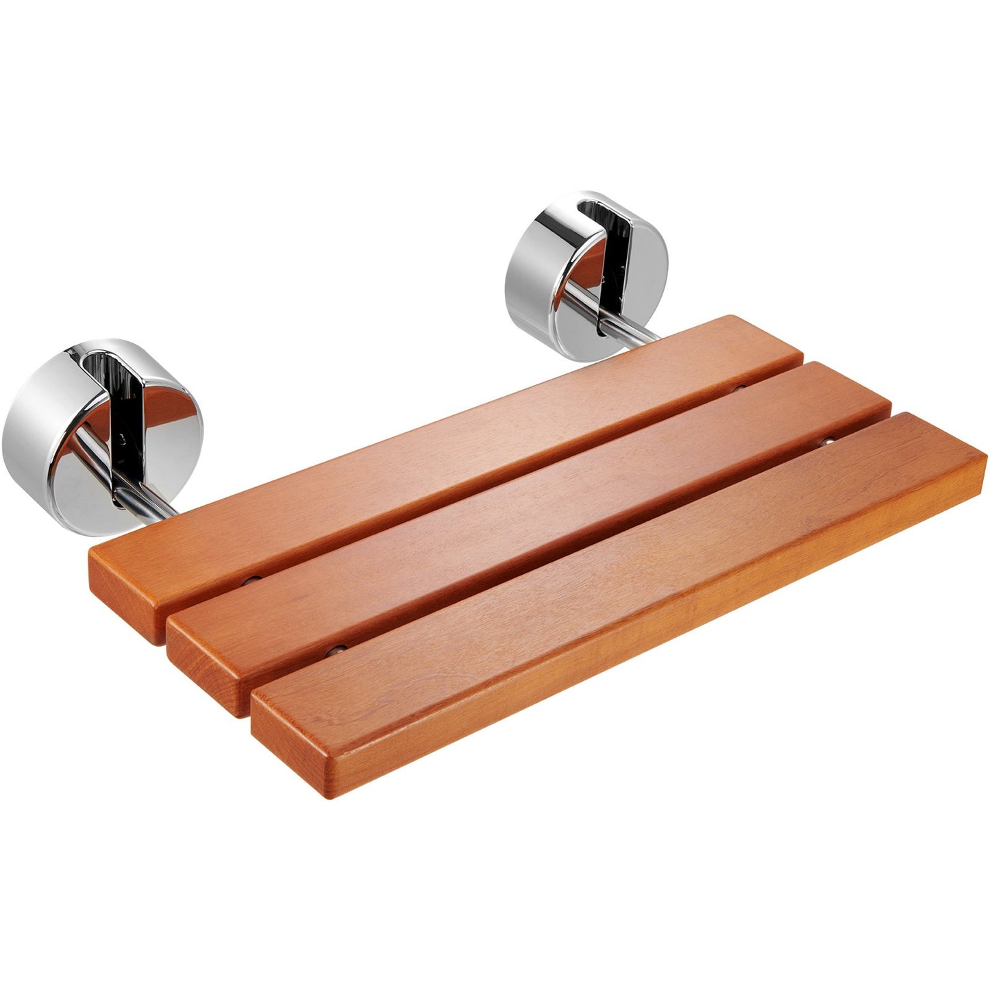 Klappbarer Duschsitz aus Teakholz, 51,6 x 33,3 cm, wandmontierte Duschbank, 200 kg