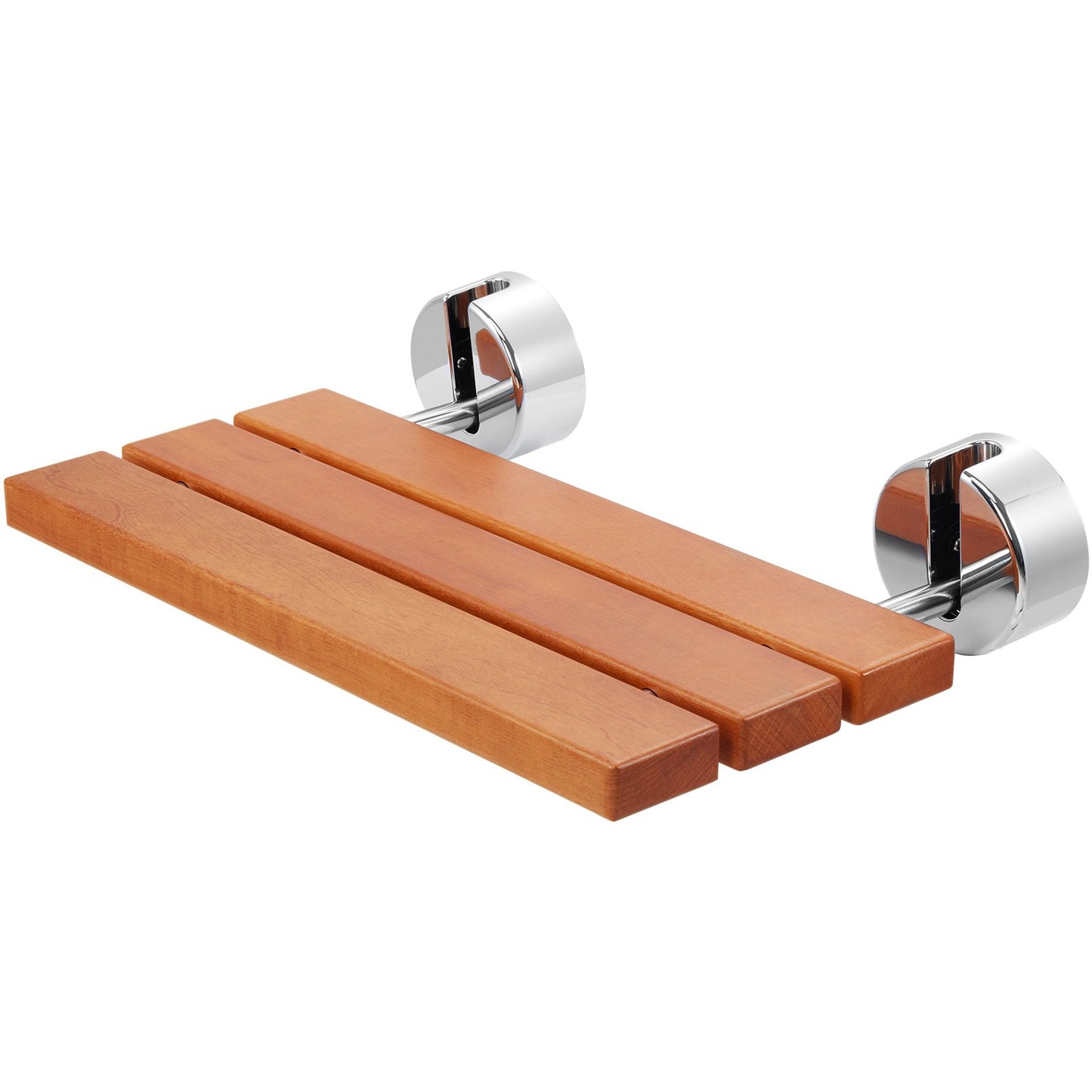 Klappbarer Duschsitz aus Teakholz, 51,6 x 33,3 cm, wandmontierte Duschbank, 200 kg
