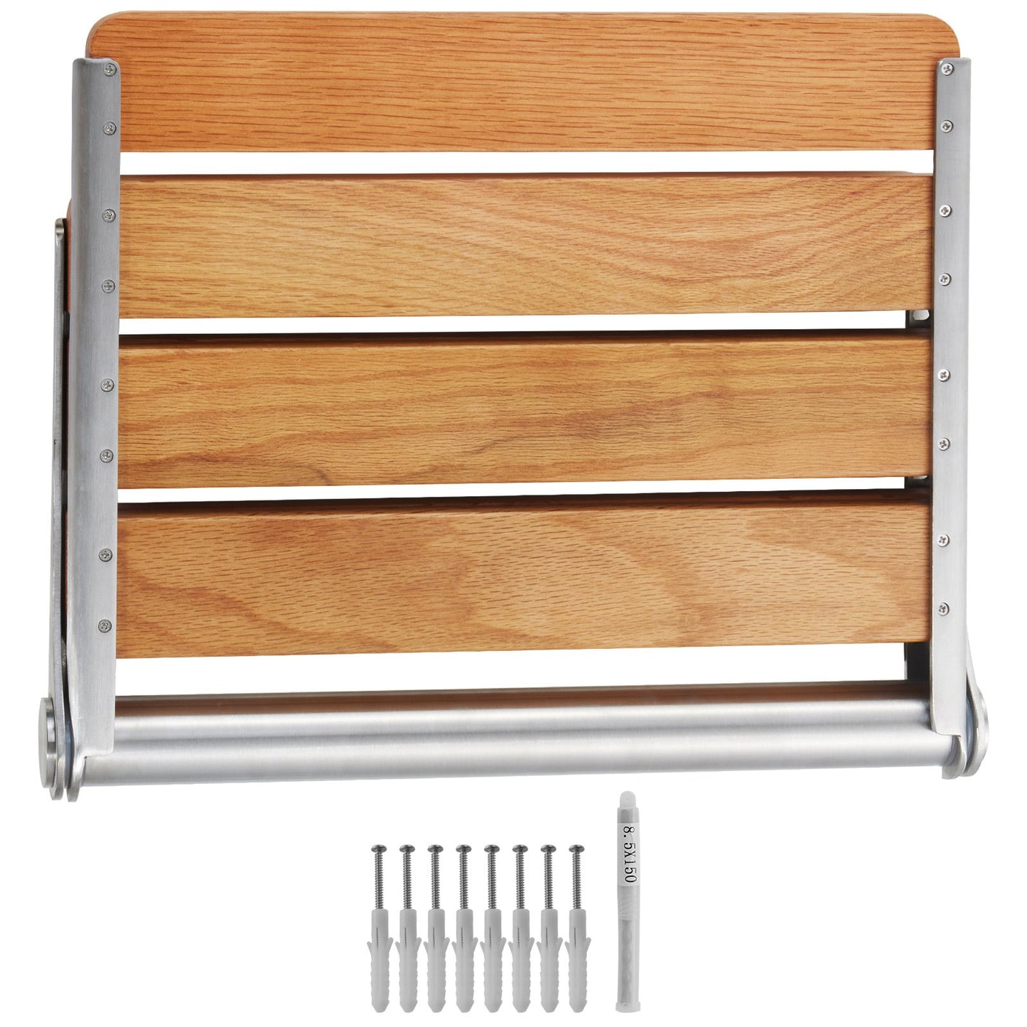 Hopfällbar duschsits i ek 16,1" x 13,4" väggmonterad duschbänk 440 lbs