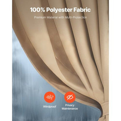 Sichtschutzvorhang für Pavillon, 3,0 x 3,0 x 19,1 cm, wasserdicht, Khaki | EU