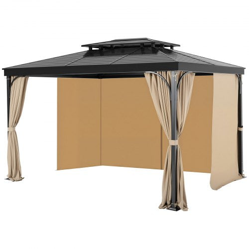 Sichtschutzvorhang für Pavillon, 3,0 x 3,0 x 19,1 cm, wasserdicht, Khaki | EU