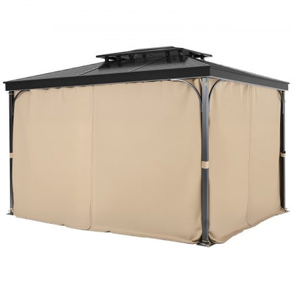 Sichtschutzvorhang für Pavillon, 3,0 x 3,0 x 19,1 cm, wasserdicht, Khaki | EU