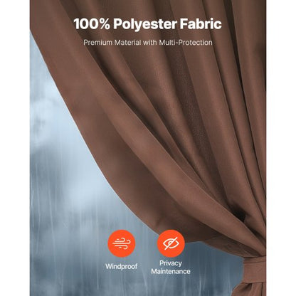 Gazebo Privacy Curtain 10' x 10' x 6.9' Waterproof Gazebo Curtains Coffee | EU