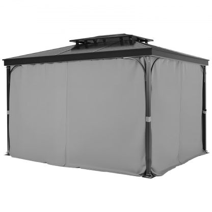 Gazebo Privacy Curtain 10' x 10' x 6.7' Waterproof Gazebo Curtains Gray | EU