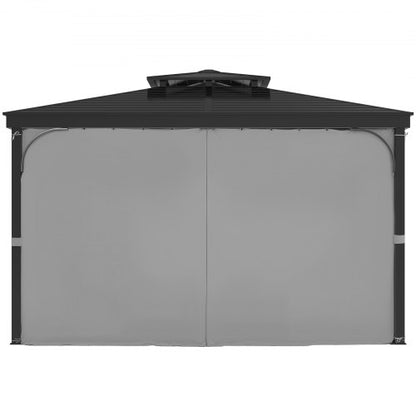 Gazebo Privacy Curtain 10' x 10' x 6.9' Waterproof Gazebo Curtains Gray | EU