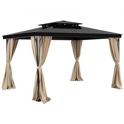 Gazebo Privacy Curtain 12' x 10' x 7' Waterproof Gazebo Curtains Khaki | EU