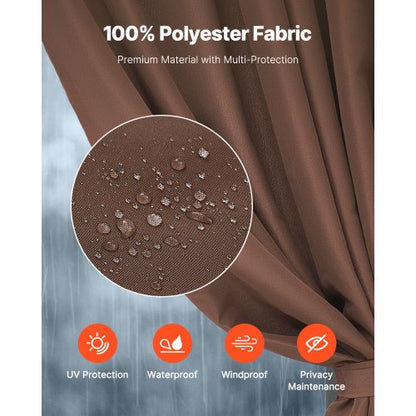 Gazebo Privacy Curtain 12' x 12' x 6.9' Waterproof Gazebo Curtains Coffee | EU