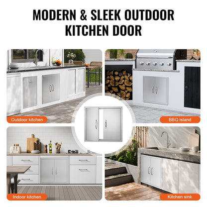 660x609 mm BBQ Island Access Door Outdoor Kitchen Door Stainless Steel