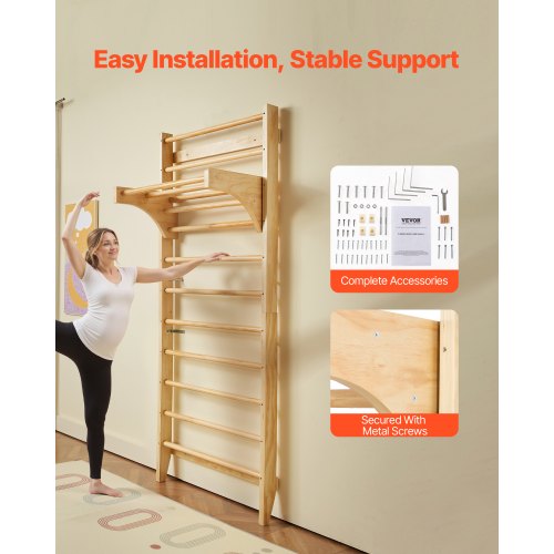 Svensk Stege Vägggym 10-nivåer Trälekplats Inomhus Klätterstege |  EU