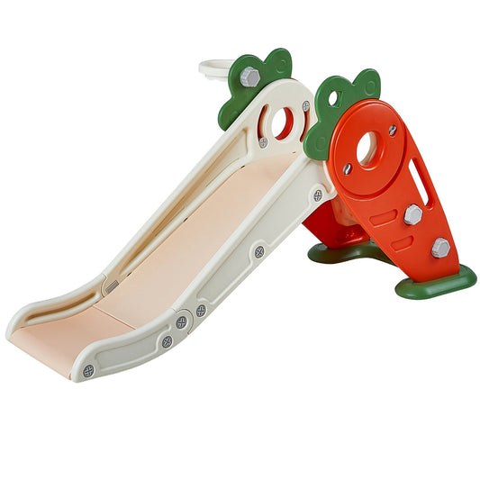 Småbarnsrutschkana, Kid Slide för småbarn i åldern 1-12 med klätterbara stegar och basketbåge, Utomhus rutschkana för barn inom 40 kg, Småbarnslekplats med upphöjd ledstång, Anti-Slip Strip