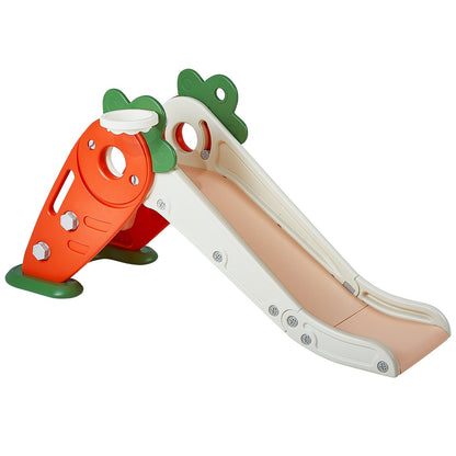 Toddler Slide, Kid Slide for Toddlers Ages 1-12 with Climbable Ladders and Basketball Hoop, Outdoor Slide for Kids Within 40kg, Toddler Playground with Raised Handrail, Anti-Slip Strip