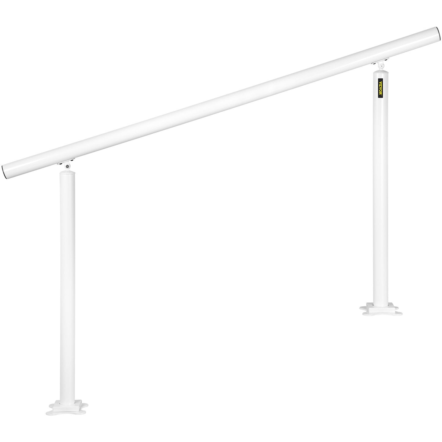 Trappräckessats, 5 fot ledstänger för utomhus 0-5 steg, justerbar vinkel vit aluminium trappa ledstång, inomhus och utomhus trappor för äldre