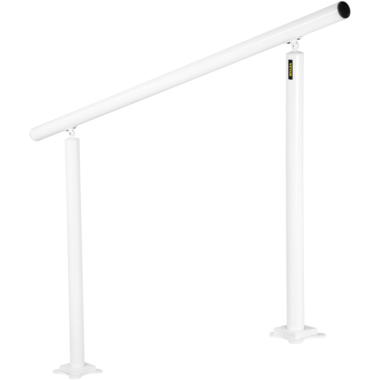 Trappräckessats, 5 fot ledstänger för utomhus 0-5 steg, justerbar vinkel vit aluminium trappa ledstång, inomhus och utomhus trappor för äldre