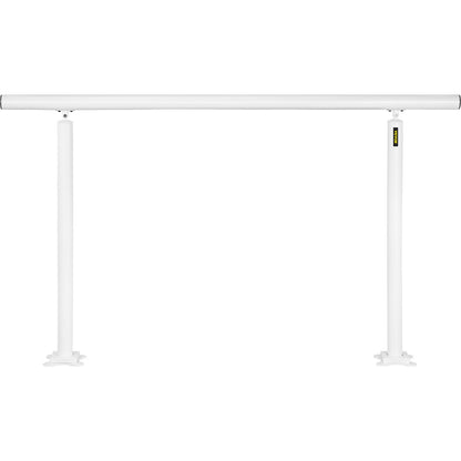 Trappräckessats, 5 fot ledstänger för utomhus 0-5 steg, justerbar vinkel vit aluminium trappa ledstång, inomhus och utomhus trappor för äldre