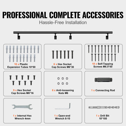 Handrail Stair Railing, 7 Feet, Wall Mounted Handrails for Indoor Stairs, Thickened Aluminum Alloy with Installation Kit, 440 LBS Load Capacity Stair Railing for Outdoor Stairs