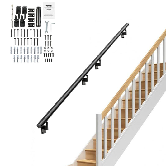 Handrail Stair Railing, 7 Feet, Wall Mounted Handrails for Indoor Stairs, Thickened Aluminum Alloy with Installation Kit, 440 LBS Load Capacity Stair Railing for Outdoor Stairs