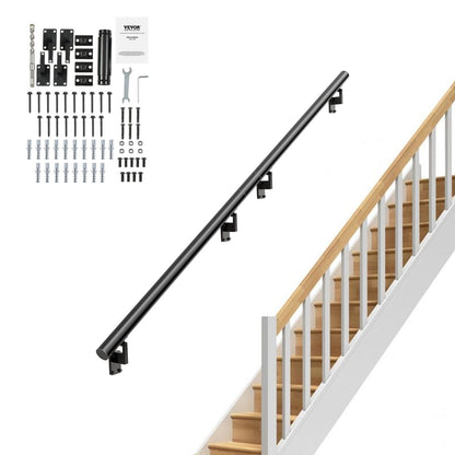 Handrail Stair Railing, 7 Feet, Wall Mounted Handrails for Indoor Stairs, Thickened Aluminum Alloy with Installation Kit, 440 LBS Load Capacity Stair Railing for Outdoor Stairs