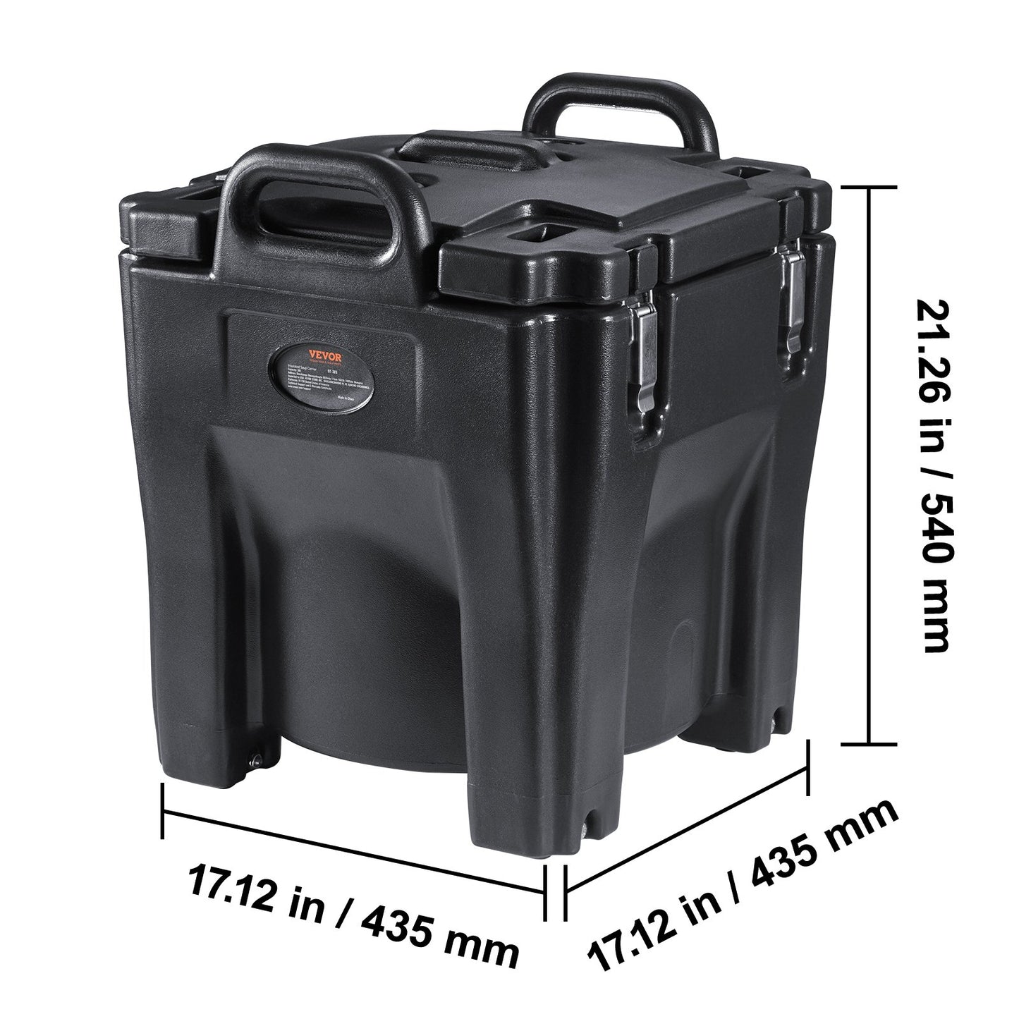 Insulated Food Holder, 32 Qt Capacity, Stackable Catering Hot Box with Stainless Steel Barrel, Top Load LLDPE Food Warmer with Integrated Handles Buckles Stationary Base, for Restaurant Dining Room, B