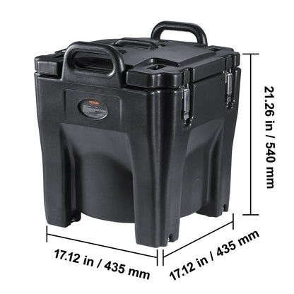 Insulated Food Holder, 32 Qt Capacity, Stackable Catering Hot Box with Stainless Steel Barrel, Top Load LLDPE Food Warmer with Integrated Handles Buckles Stationary Base, for Restaurant Dining Room, B