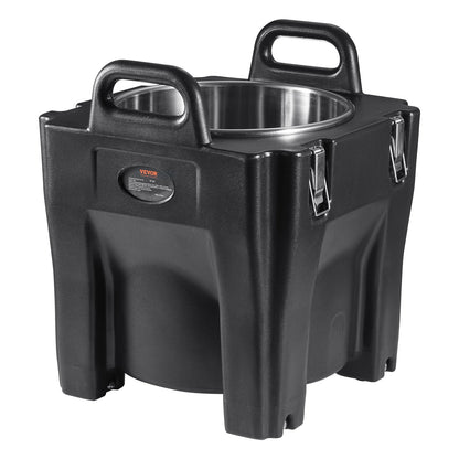 Insulated Food Holder, 32 Qt Capacity, Stackable Catering Hot Box with Stainless Steel Barrel, Top Load LLDPE Food Warmer with Integrated Handles Buckles Stationary Base, for Restaurant Dining Room, B