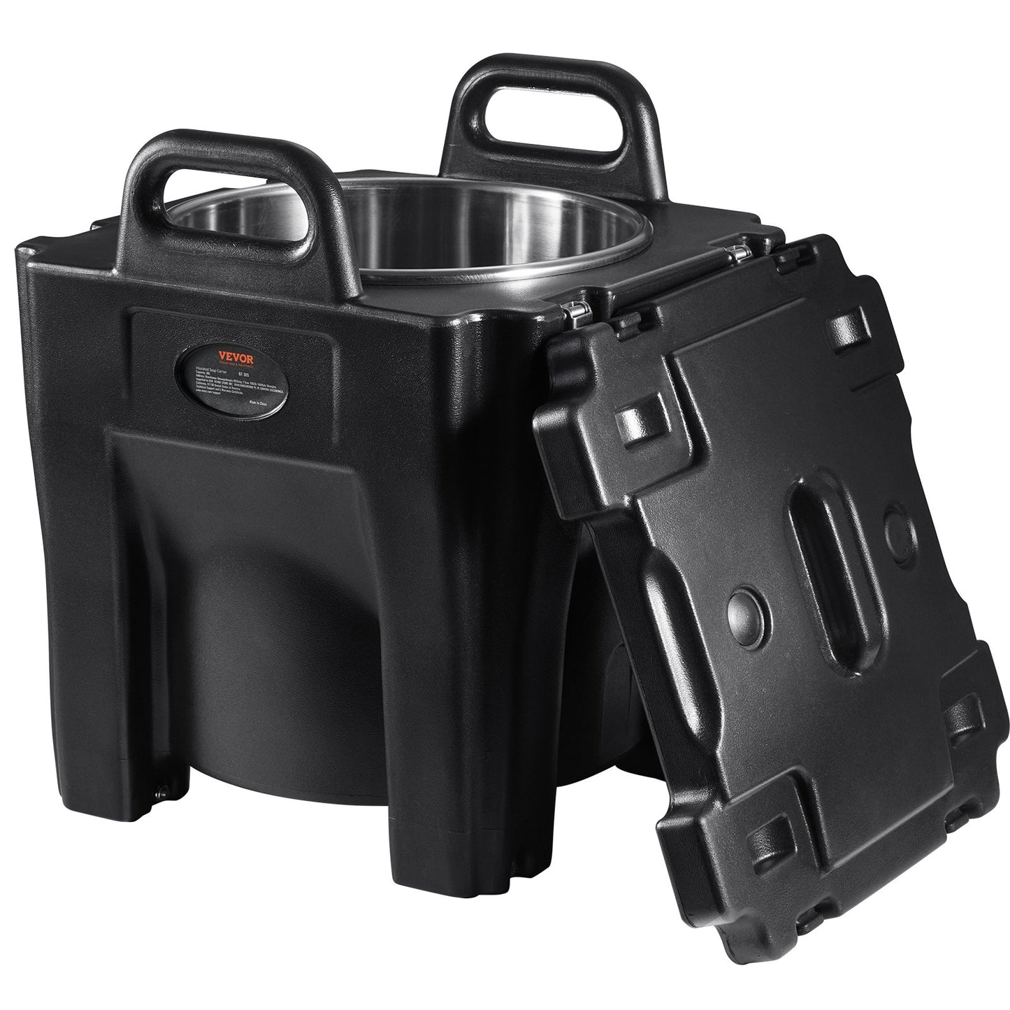 Insulated Food Holder, 32 Qt Capacity, Stackable Catering Hot Box with Stainless Steel Barrel, Top Load LLDPE Food Warmer with Integrated Handles Buckles Stationary Base, for Restaurant Dining Room, B