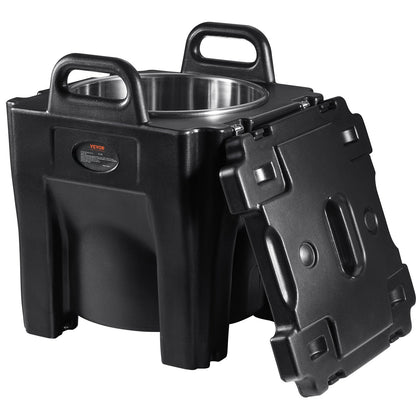 Insulated Food Holder, 32 Qt Capacity, Stackable Catering Hot Box with Stainless Steel Barrel, Top Load LLDPE Food Warmer with Integrated Handles Buckles Stationary Base, for Restaurant Dining Room, B