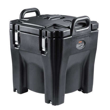 Insulated Food Holder, 32 Qt Capacity, Stackable Catering Hot Box with Stainless Steel Barrel, Top Load LLDPE Food Warmer with Integrated Handles Buckles Stationary Base, for Restaurant Dining Room, B