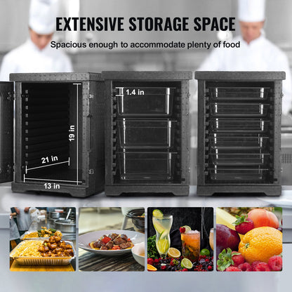 Isolerad matpannabärare, 82 Qt Hot Box för catering, LLDPE Food Box Carrier med dubbla spännen, frontmatad matvärmare för restaurang, matsal, etc.