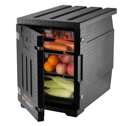 Isolerad matpannabärare, 82 Qt Hot Box för catering, LLDPE Food Box Carrier med dubbla spännen, frontmatad matvärmare för restaurang, matsal, etc.