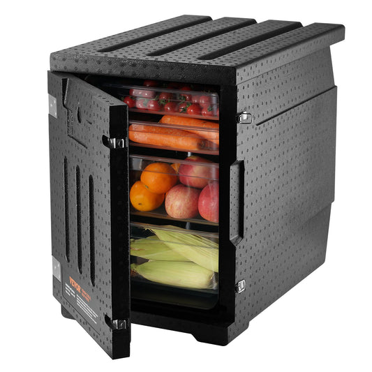 Isolerad matpannabärare, 82 Qt Hot Box för catering, LLDPE Food Box Carrier med dubbla spännen, frontmatad matvärmare för restaurang, matsal, etc.