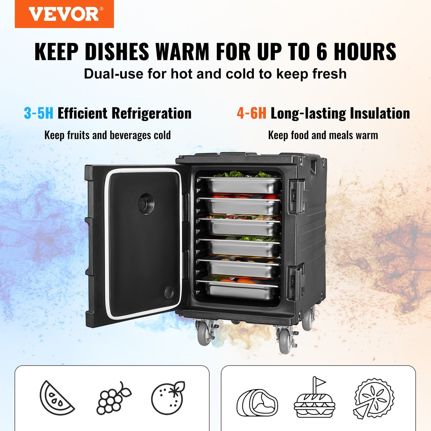 Insulated Food Pan Carrier Stackable Catering Dishbox 90L Chafing dish