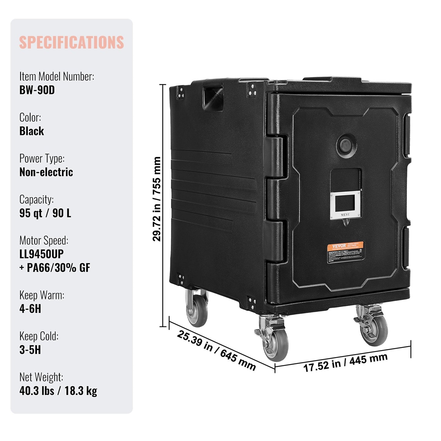Insulated Food Pan Carrier Stackable Catering Dishbox 90L Chafing dish
