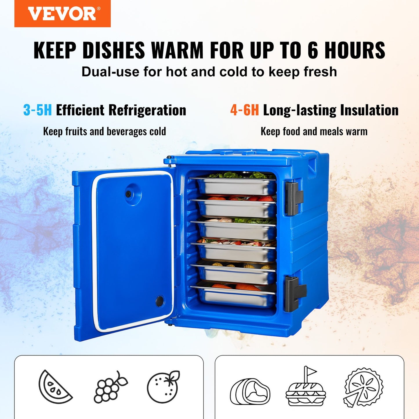 Insulated Food Pan Carrier Stackable Catering Dishbox 90L Chafing dish