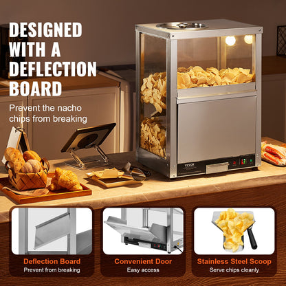 Nacho Chip Warmer 84.5QT/80L för Nacho Chips Popcorn Jordnötschips