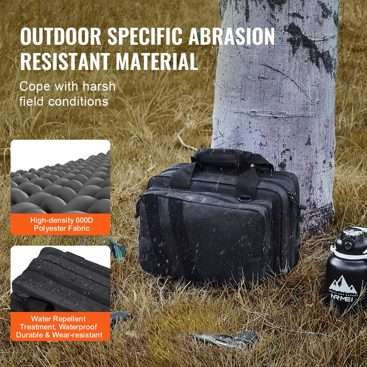 Range Bag for 2 Pistols Tactical Gun Bag 2 Inbyggd Pistol Bags Svart