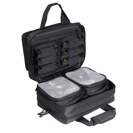 Range Bag for 2 Pistols Tactical Gun Bag 2 Inbyggd Pistol Bags Svart