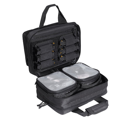 Range Bag for 2 Pistols Tactical Gun Bag 2 Inbyggd Pistol Bags Svart
