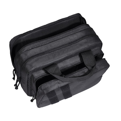 Range Bag for 2 Pistols Tactical Gun Bag 2 Inbyggd Pistol Bags Svart