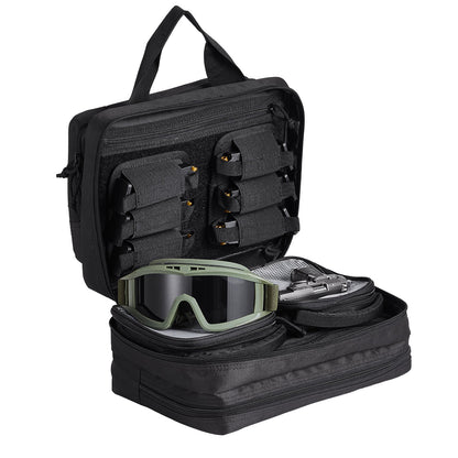 Range Bag for 2 Pistols Tactical Gun Bag 2 Inbyggd Pistol Bags Svart
