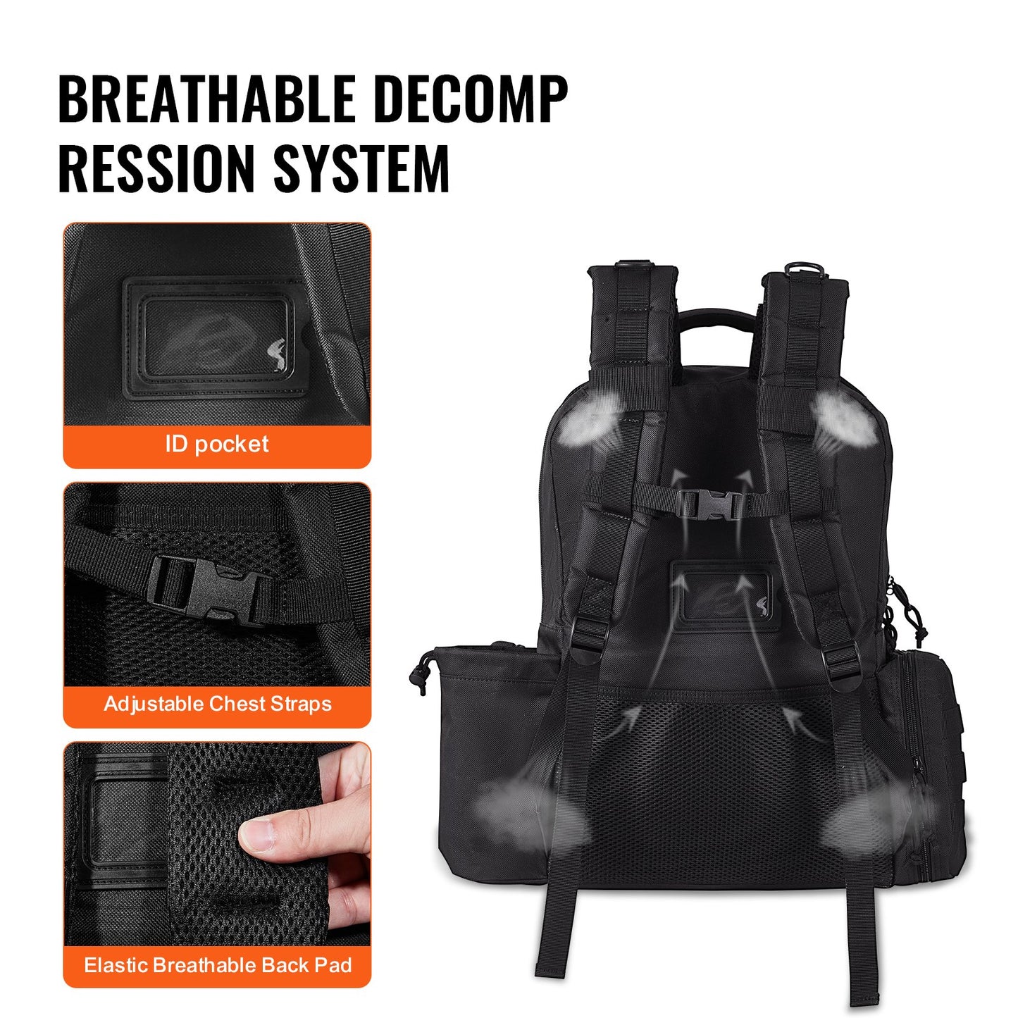 Tactical Range Ryggsäck för 6 Pistols Gun Backpack Svart